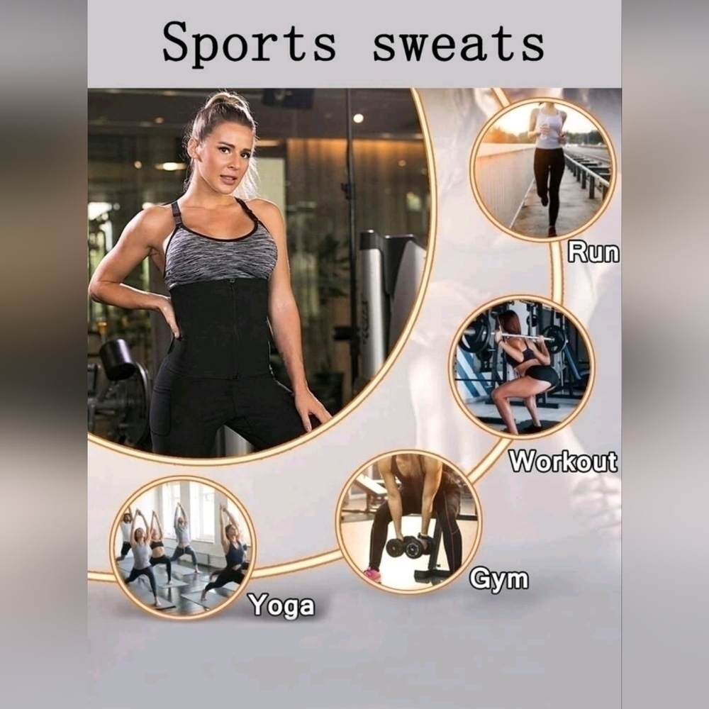 Pu Polyurethane Zipper Sweat Belt Medium Sports Supports & Shaping